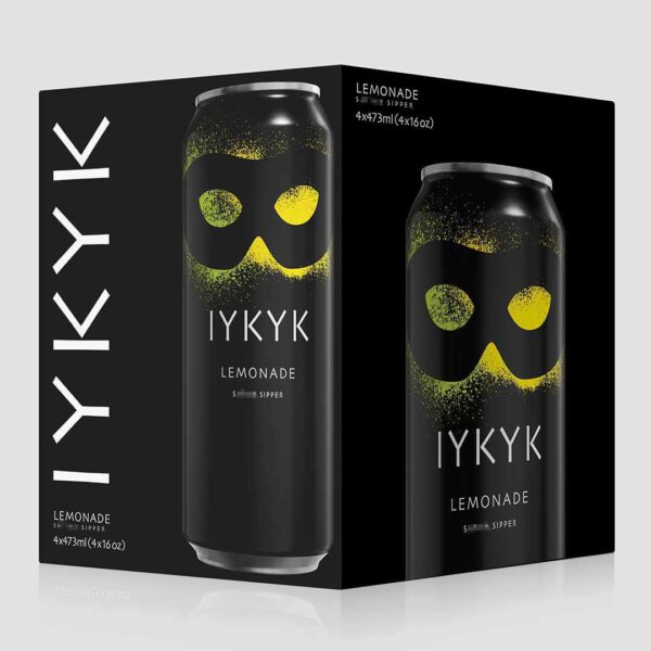 IYKYK plant-based drinks Delta-9 T** C** Drinks Lemonade 10mg 16oz 4-pack