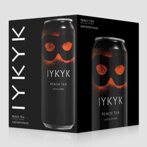 IYKYK plant-based drinks Delta-9 T** C** Drinks Peach Tea 10mg 16oz 4-pack