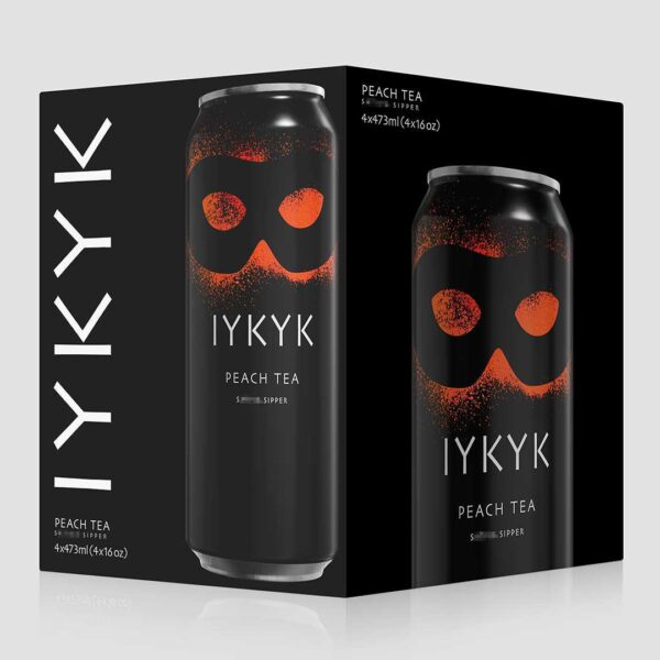 IYKYK plant-based drinks Delta-9 T** C** Drinks Peach Tea 10mg 16oz 4-pack
