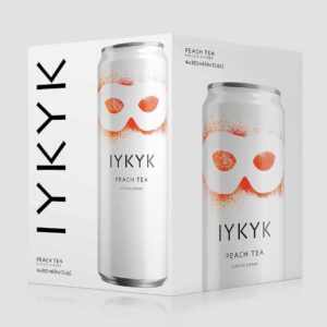 IYKYK plant-based drinks Delta-9 T** C** Drinks Peach Tea 5mg 12oz 4-pack
