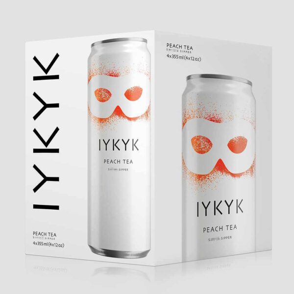 IYKYK plant-based drinks Delta-9 T** C** Drinks Peach Tea 5mg 12oz 4-pack