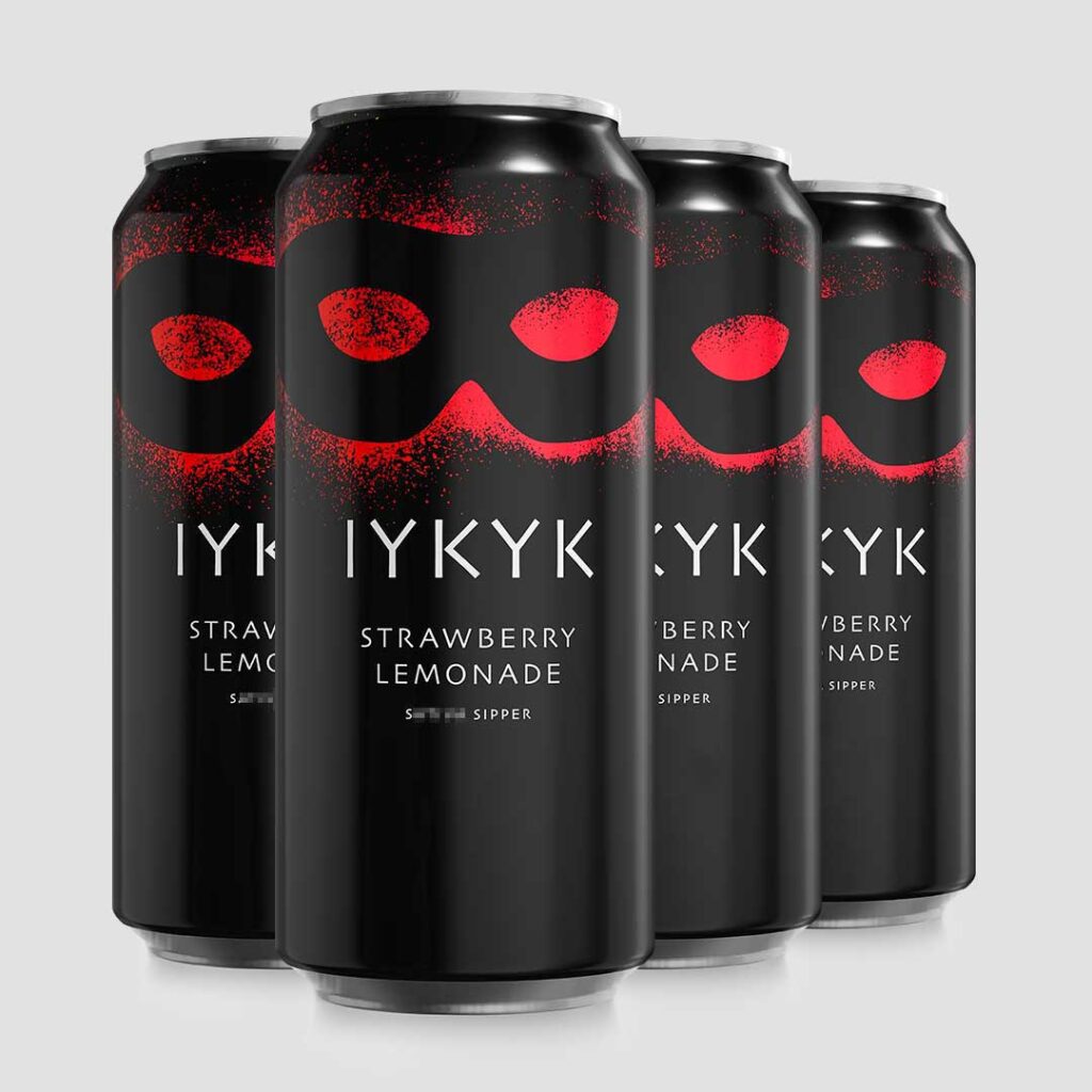 IYKYK plant-based drinks Delta-9 T** C** Drinks Strawberry Lemonade 10mg 16oz