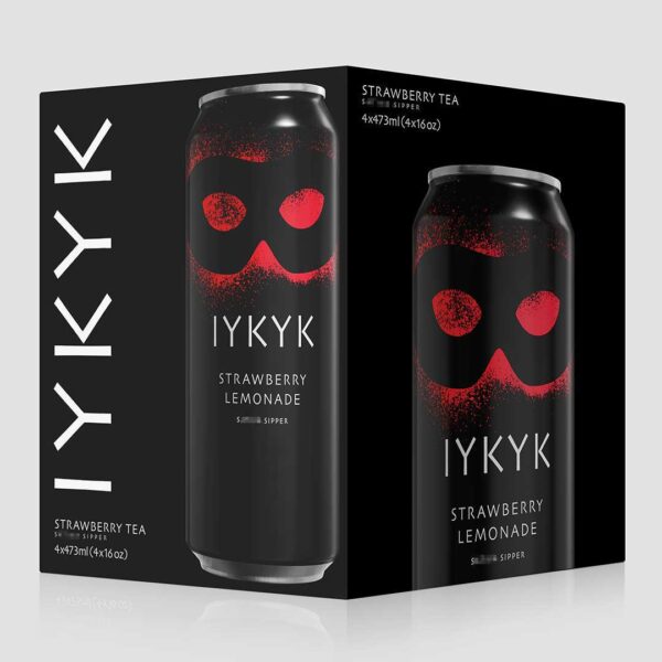 IYKYK plant-based drinks Delta-9 T** C** Drinks Strawberry Lemonade 10mg 16oz 4-pack