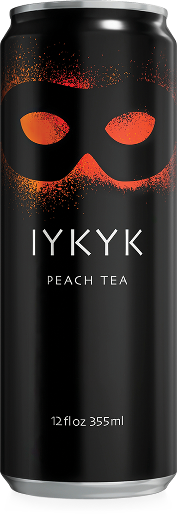 Peach Tea 16oz can for plant-derived IYKYK plant-based drinks, T** drinks with 10mg Delta-9 T** + C**