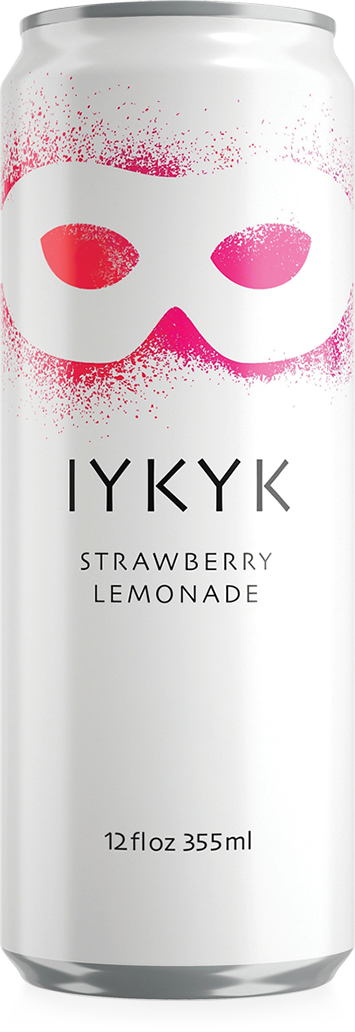 Strawberry Lemonade 12oz can for plant-derived IYKYK plant-based drinks, T** drinks with 5mg Delta-9 T** + C**