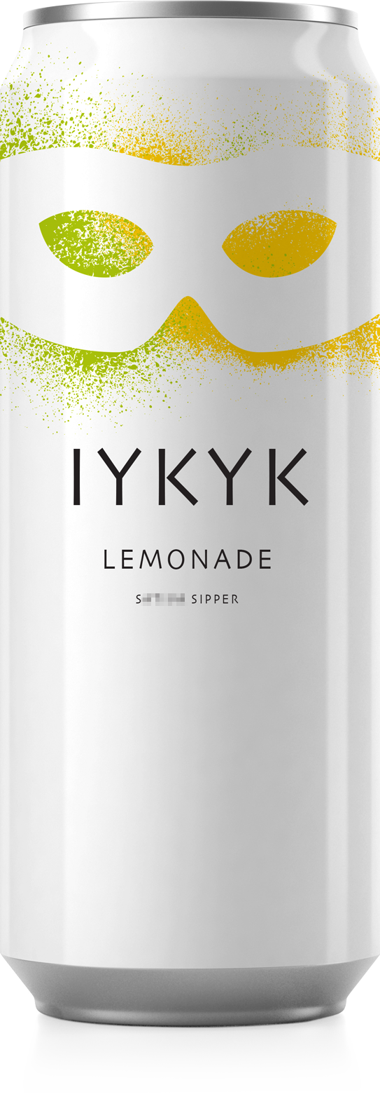 iykyk-01-lemonade-5mg Lemonade 12oz can for plant-derived IYKYK plant-based drinks, T** drinks with 5mg Delta-9 T** + C**
